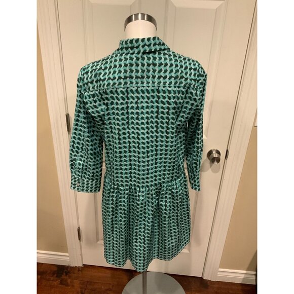 Tuckernuck Green White Wavy Striped Geometric Hayes Dress, Size Small - Picture 6 of 7